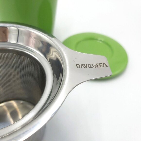 Davids Tea The Perfect Mug Ceramic Lime Green Includes Infuser and Lid - Picture 4 of 6
